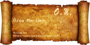 Özse Mariann névjegykártya